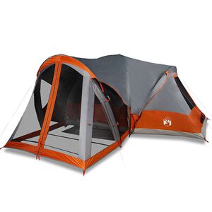 vidaXL Familjet&auml;lt tipi 8 person gr&aring; och orange vattent&auml;tt