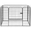 vidaXL Slitstark hundhage svart 120x80x70 cm st&aring;l