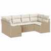 vidaXL Tr&auml;dg&aring;rdsoffset 6 st Beige konstrotting