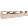 vidaXL TV-b&auml;nk 2 st sp&aring;nskiva 95x35x36 cm ek