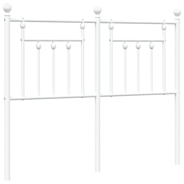 vidaXL Huvudgavel metall vit 120 cm