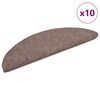 vidaXL Trappmattor sj&auml;lvh&auml;ftande 10 st 56x17x3 cm ljusbrun halvrunda