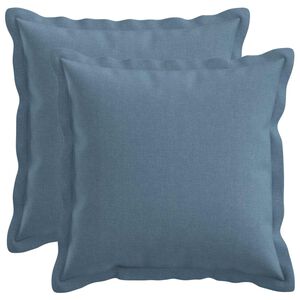 vidaXL Kudd&ouml;verdrag 2 st HOUTEN Jeansbl&aring; 30 x 30 cm Faux Linne