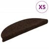 vidaXL Trappmattor sj&auml;lvh&auml;ftande 5 st 56x17x3 cm bruna halvrunda