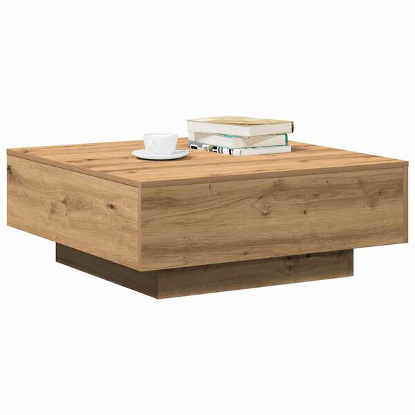 vidaXL Kaffeebord Artisan Ek 80 x 80 x 31 cm
