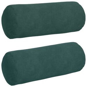 vidaXL Bolsterkuddar 2 pcs M&ouml;rkgr&ouml;n &Oslash; 15 x 40 cm Kordread tyg