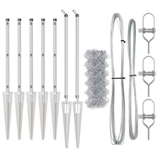 vidaXL Stängselstolpe Silver 10 x 0,8 m (40 x 40 mm nät) Stål