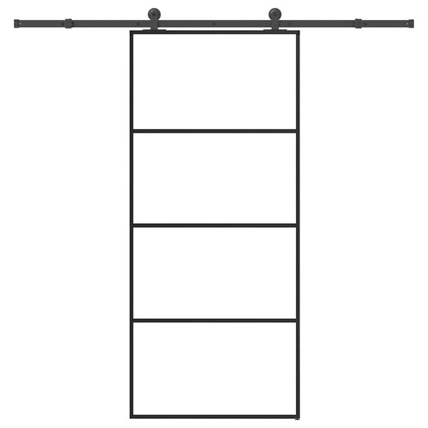 vidaXL Skjutd&ouml;rr med beslagset ESG glas och aluminium 90x205 cm