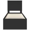 vidaXL Sängram med huvudgavel Svart 75 x 190 cm Massiv furu