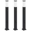 vidaXL Pollare med sensor och uttag 3 st 80 cm svart IP44