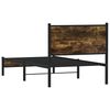 vidaXL Sängram utan madrass metall rökfärgad ek 75x190 cm