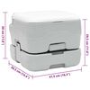 vidaXL Campingtoalett Grå och Vit 41,5 x 36,5 x 30 cm polyeten
