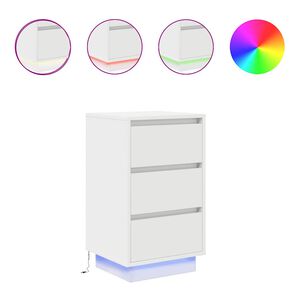 vidaXL S&auml;ngbord med LED-lampor vit 38x34x65 cm