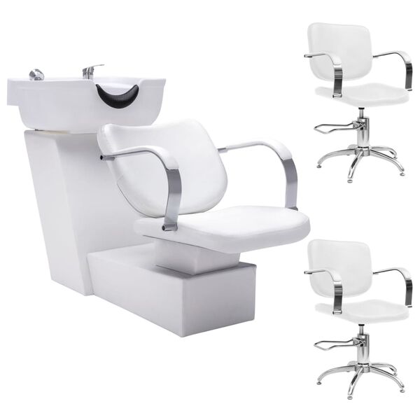 vidaXL Schamponeringsstol med salongsstol konstl&auml;der