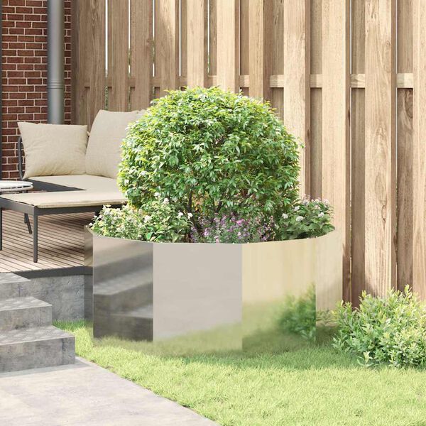 vidaXL Planteringsk&auml;rl Silver 120 x 120 x 50 cm Galvaniserat St&aring;l