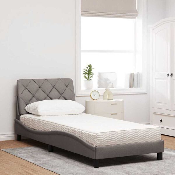 vidaXL Bed with Mattress Taupe 80x200 cm Fabric