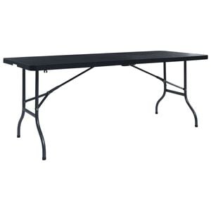 vidaXL Hopf&auml;llbart tr&auml;dg&aring;rdsbord svart 180x75x72 cm HDPE konstrotting