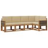 vidaXL Utomhussoffset med kudde 5 pcs Naturlig och Beige Polyester