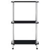 vidaXL Hylla 3 hyllplan svart 40x40x67 cm h&auml;rdat glas