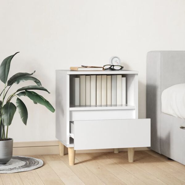 vidaXL S&auml;ngbord vit h&ouml;gglans 40x35x50 cm