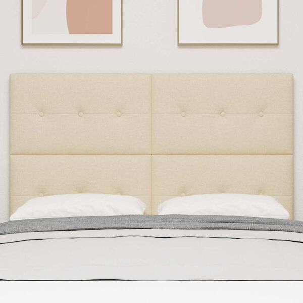 vidaXL Huvudgavel med huvudgavel Kr&auml;m 160 cm Konstl&auml;der