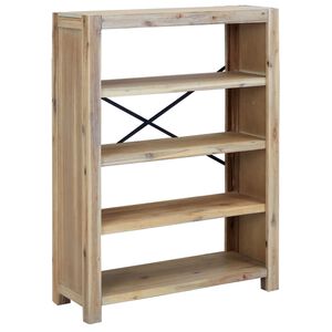 vidaXL Bokhylla med 4 hyllor 80x30x110 cm massivt akaciatr&auml;