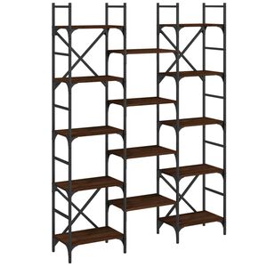 vidaXL Bokhylla brun ek 127,5x28,5x172,5 cm konstruerat tr&auml;