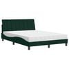 vidaXL Bed with Mattress "Hanko" Dark Green 140x200 cm Velvet