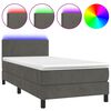 vidaXL Res&aring;rs&auml;ng med madrass och LED m&ouml;rkgr&aring; 100x200 cm sammet