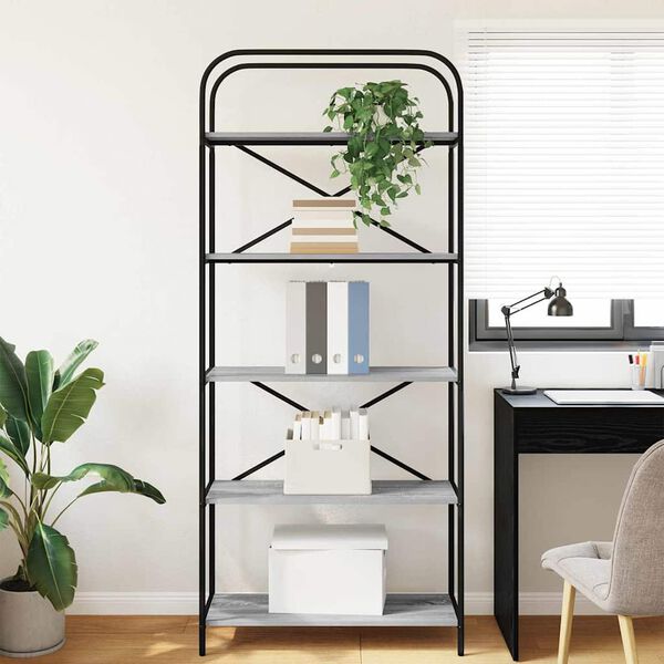 vidaXL Hyllsystem Gr&aring; Sonoma 80 x 30 x 183 cm Konstruerat tr&auml;