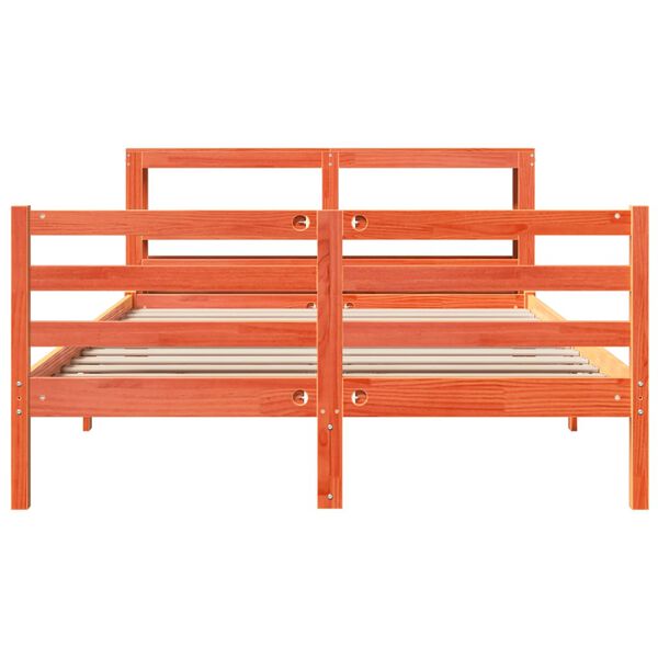 vidaXL S&auml;ngram utan madrass vaxbrun 150x200 cm massiv furu