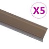 vidaXL L-formade halkskydd f&ouml;r trapp 5 st aluminium 100 cm brun