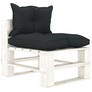 vidaXL Pallsoffa mittensektion med antracita dynor tr&auml;