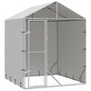 vidaXL Hundg&aring;rd med tak silver 2x2x2,5 m galvaniserat st&aring;l