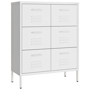 vidaXL Byr&aring; vit 80x35x101,5 cm st&aring;l