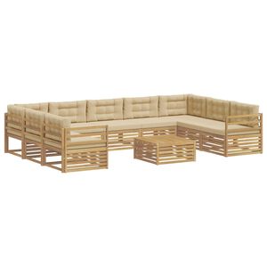 vidaXL Utomhussoffset 10 st Vit och Beige Polyester
