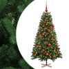 vidaXL Konstgjord julgran med julkulor 120 cm 150 LED-lampor Varmvit