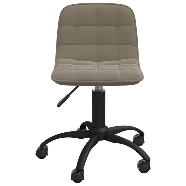 vidaXL Snurrbara matstolar 2 st ljusgr&aring; sammet