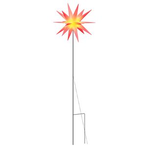 vidaXL Stj&auml;rna med LED med spett vikbar r&ouml;d 57 cm