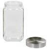 vidaXL F&ouml;rvaringsburkar i glas med silvriga lock 6 st 2100 ml
