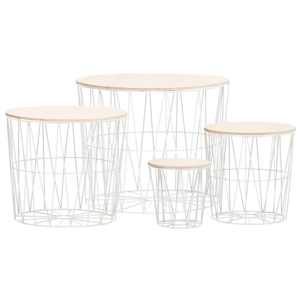 vidaXL Soffbord 4 st vit