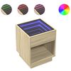 vidaXL Soffbord med Infinity LEDs sonoma-ek 40x40x50 cm