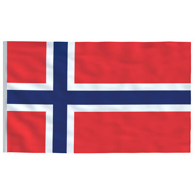 vidaXL Norges flagga och flaggstång i aluminium 4 m