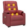 vidaXL Massagefåtölj med uppresningshjälp vinröd konstläder