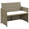 vidaXL Tr&auml;dg&aring;rdssoffa 2-sits med dynor konstrotting beige
