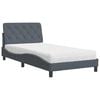 vidaXL Bed with Mattress Dark Grey 100x200 cm Velvet