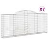 vidaXL Gabioner b&aring;gformade 7 st 300x30x120/140 cm galvaniserat j&auml;rn