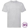 Fruit of the Loom Original t-shirt 5-pack grå stl. 3XL bomull