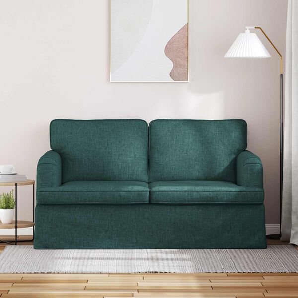 vidaXL Soffa M&ouml;rkgr&ouml;n 144 x 80 x 85 cm tyg