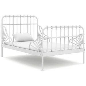 vidaXL Utdragbar s&auml;ngram vit metall 80x130/200 cm